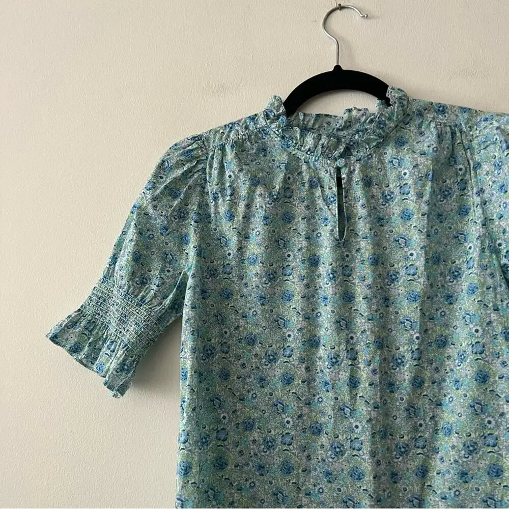 J. Crew Puff-Sleeve Top in Liberty Amelie Floral Print